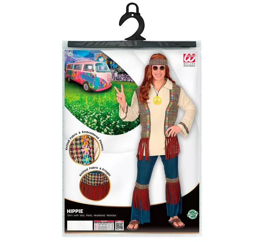 Translation missing: fr.Disfraz de Hippie beige para hombre
