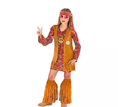 Déguisement hippie gilet marron pour filles et ados