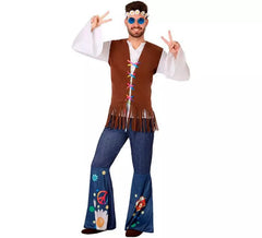 Déguisement de Hippie avec Gilet pour homme