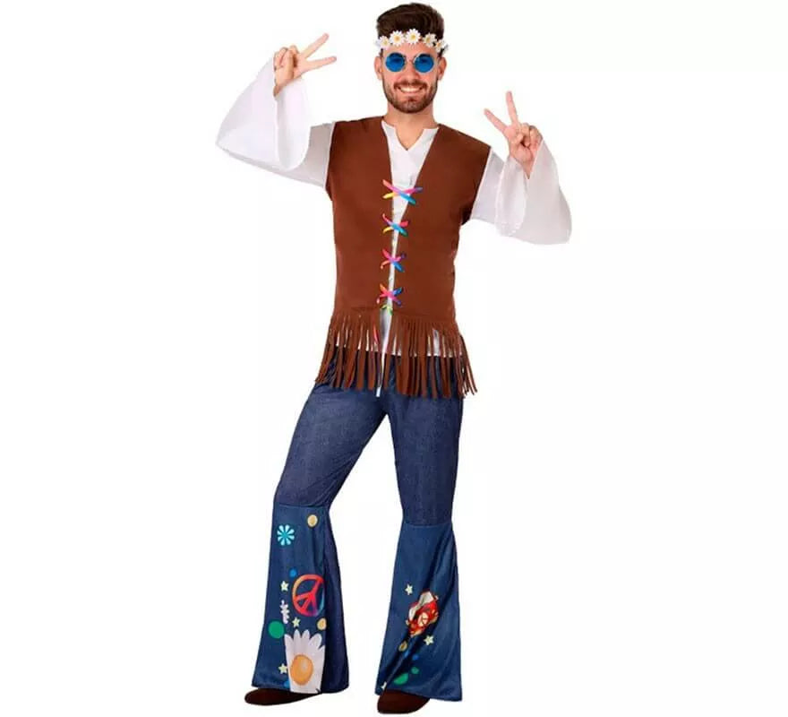 Translation missing: fr.Disfraz de Hippie con Chaleco para hombre