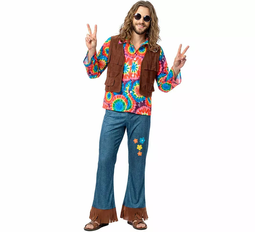 Translation missing: fr.Disfraz de Hippie con Chaleco para hombre