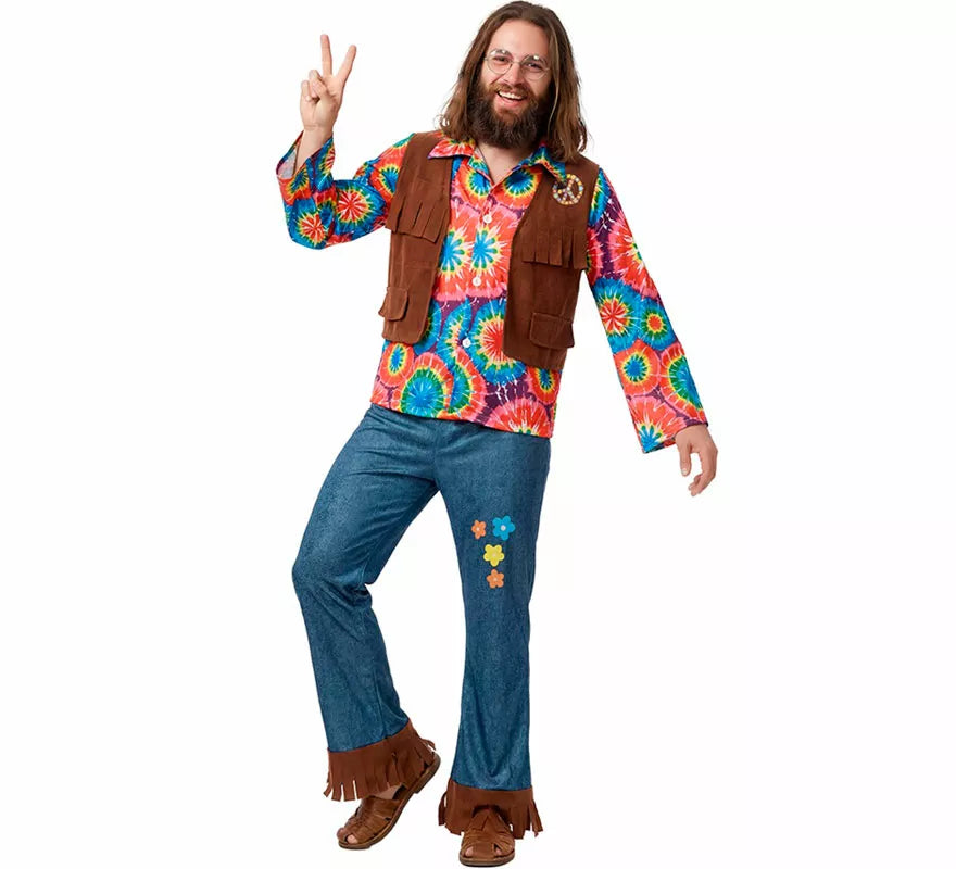 Translation missing: fr.Disfraz de Hippie con Chaleco para hombre