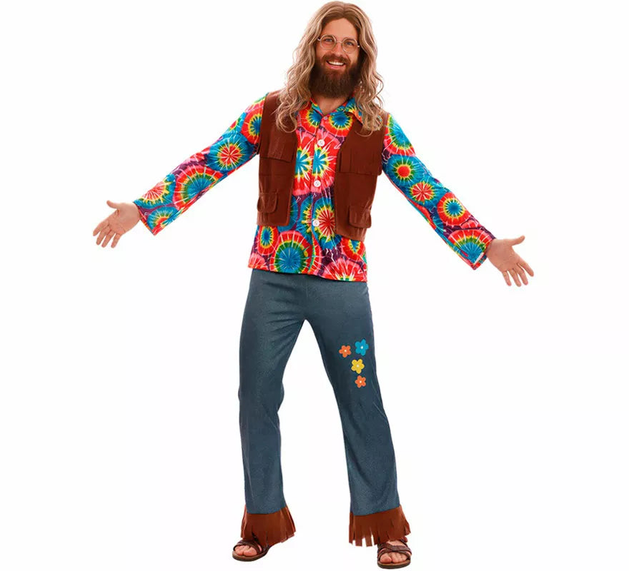 Translation missing: fr.Disfraz de Hippie con Chaleco para hombre
