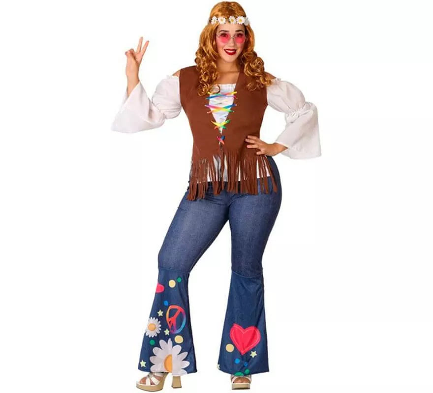 Translation missing: fr.Disfraz de Hippie con Chaleco para mujer