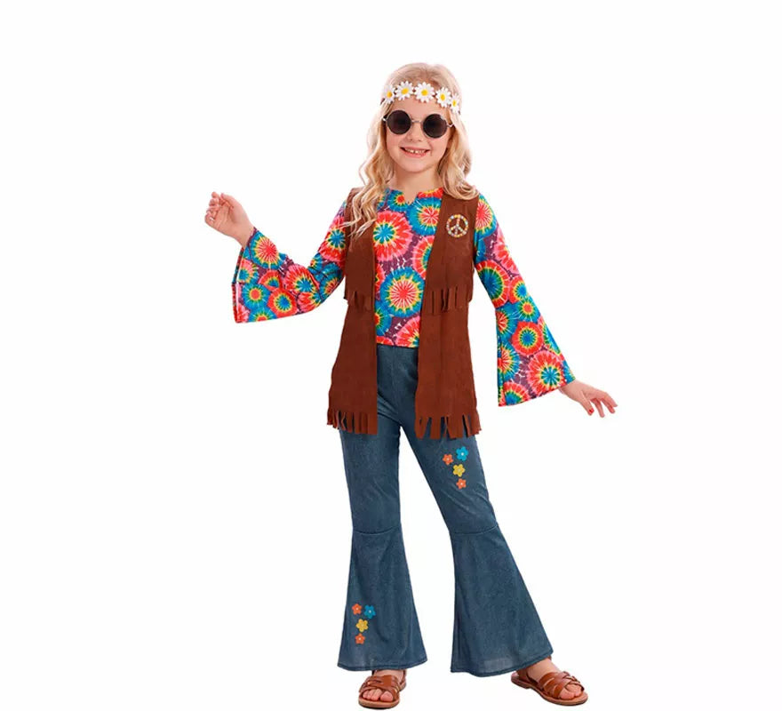 Translation missing: fr.Disfraz de Hippie con Chaleco para niña