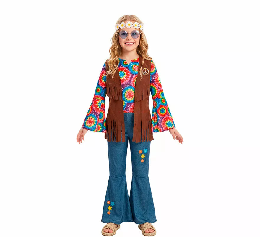 Translation missing: fr.Disfraz de Hippie con Chaleco para niña