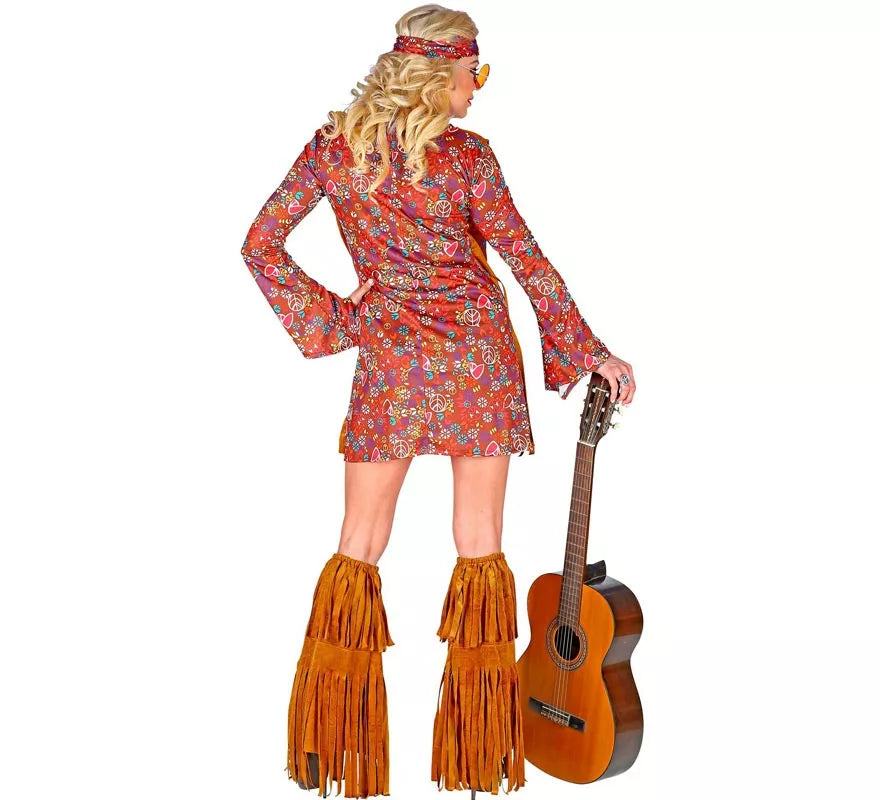 Translation missing: fr.Disfraz de Hippie con cubrebotas y flecos para mujer
