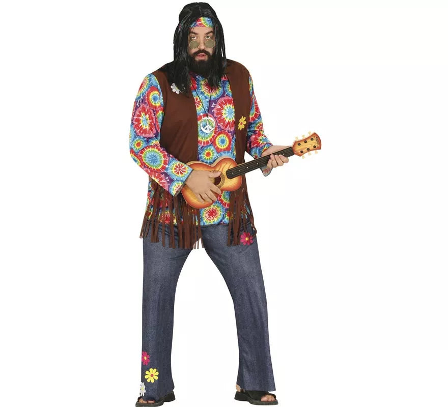Translation missing: fr.Disfraz de Hippie con Flores para hombre