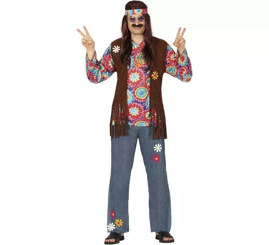 Translation missing: fr.Disfraz de Hippie con Flores para hombre