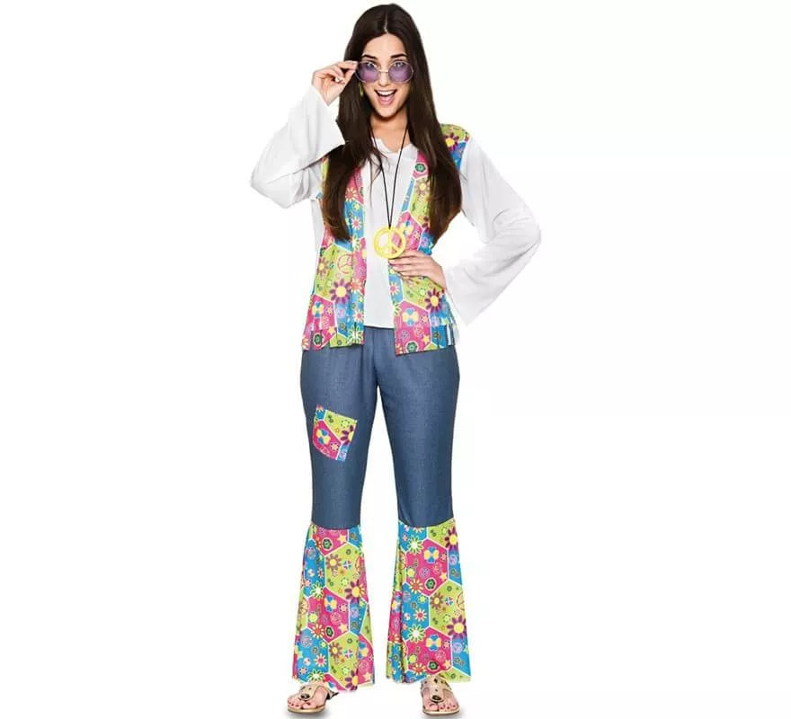 Translation missing: fr.Disfraz de Hippie con flores para mujer