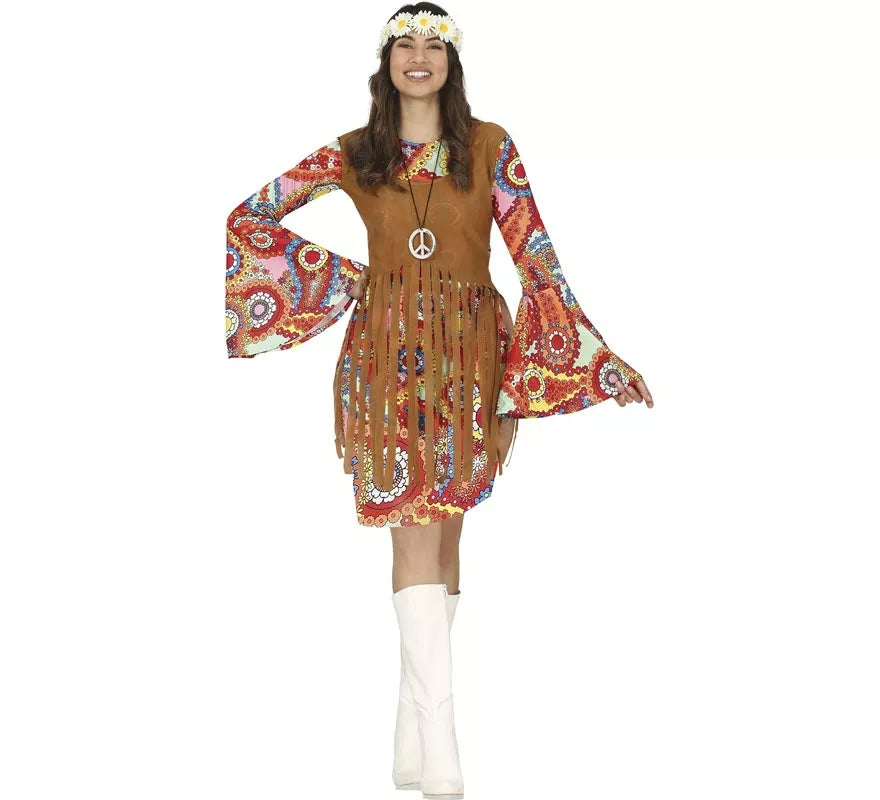 Translation missing: fr.Disfraz de Hippie con vestido corto para mujer