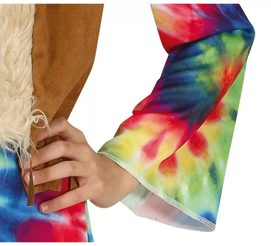Translation missing: fr.Disfraz de Hippie con vestido multicolor para niña