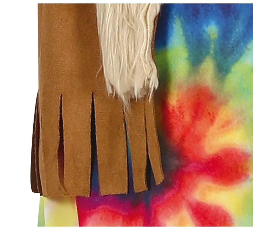 Translation missing: fr.Disfraz de Hippie con vestido multicolor para niña