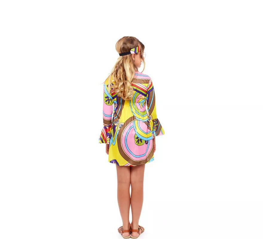 Translation missing: fr.Disfraz de Hippie estampado Psicodélico para niña