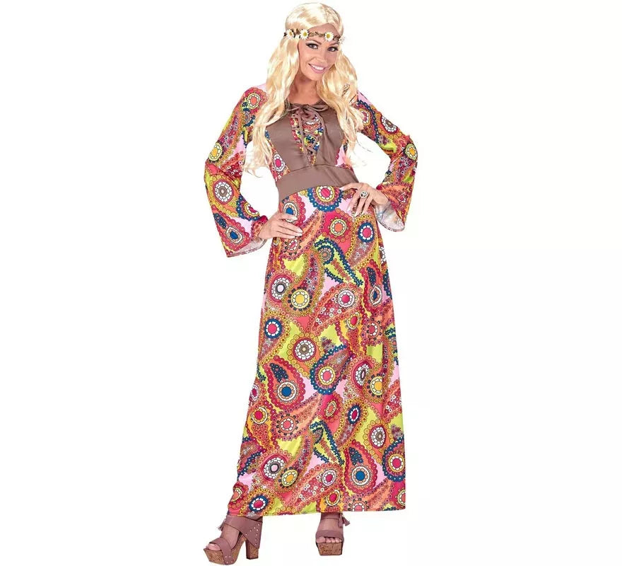 Translation missing: fr.Disfraz de Hippie figuras multicolor para mujer