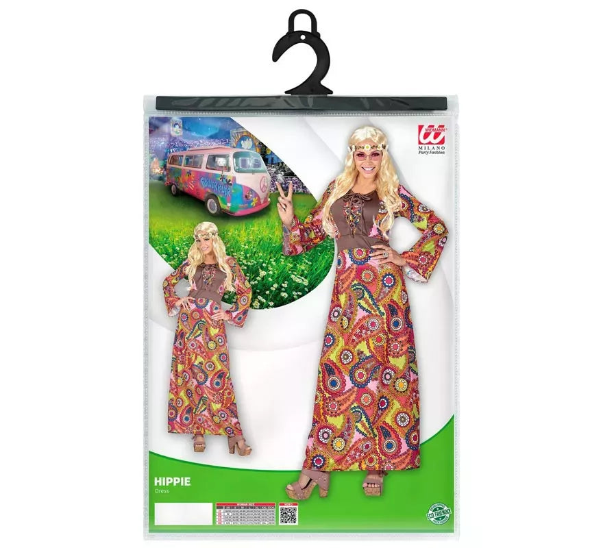 Translation missing: fr.Disfraz de Hippie figuras multicolor para mujer