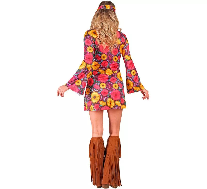 Translation missing: fr.Disfraz de Hippie floral con flecos para mujer