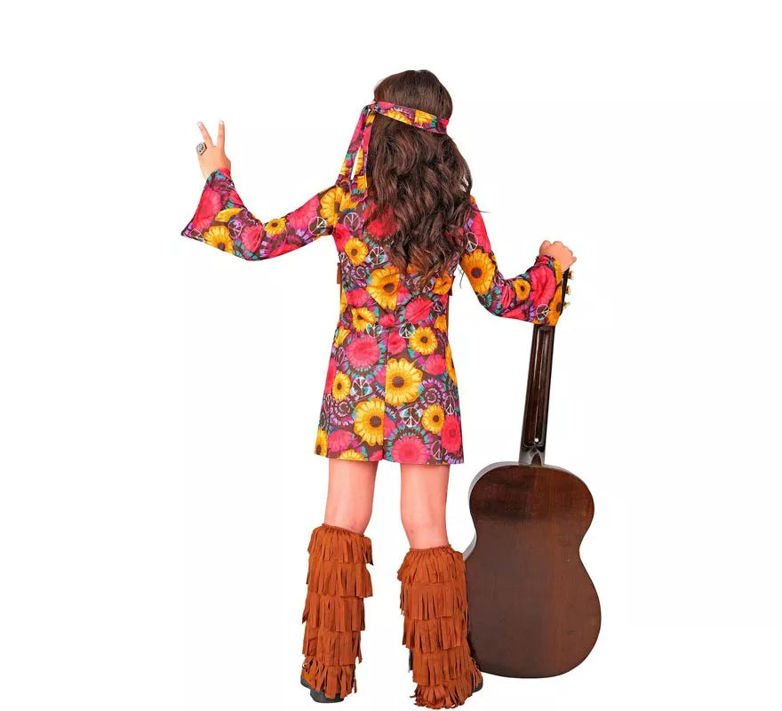 Translation missing: fr.Disfraz de Hippie Floral con flecos para niña y adolescente