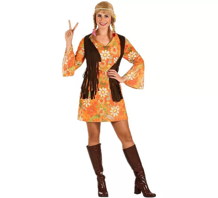 Translation missing: fr.Disfraz de Hippie Floreada para mujer