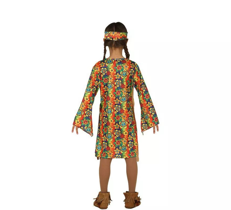 Disfraz de Hippie Floreada para niña