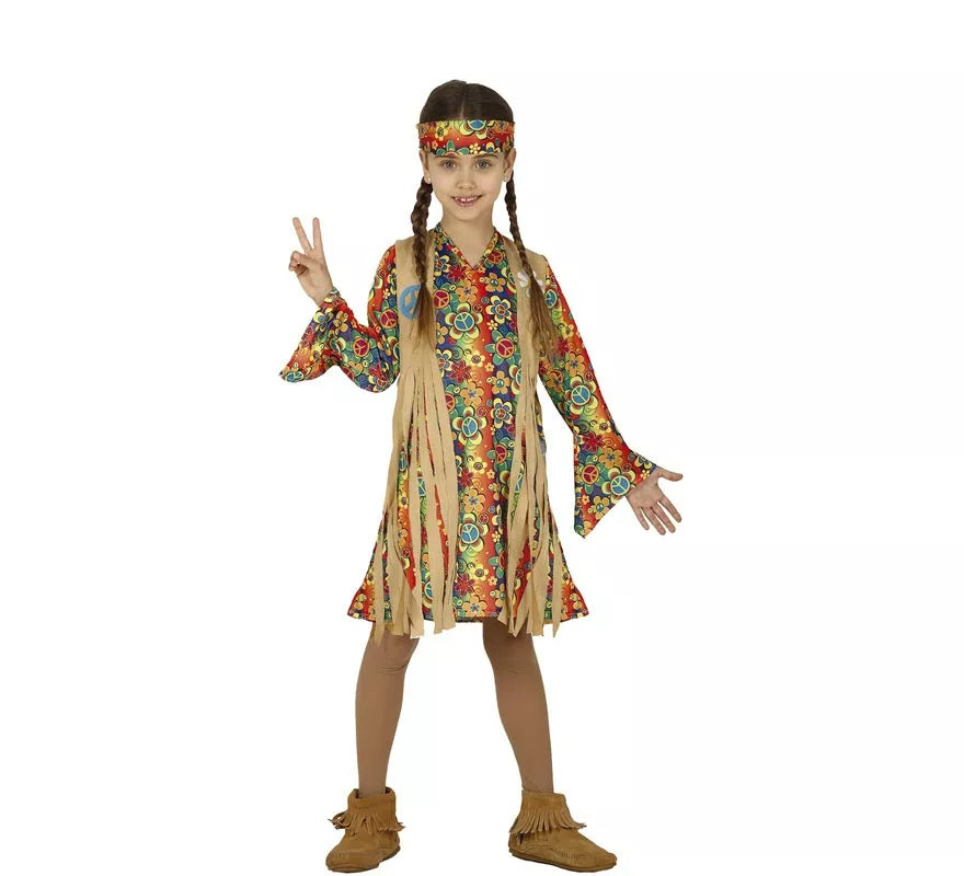 Translation missing: fr.Disfraz de Hippie Floreada para niña