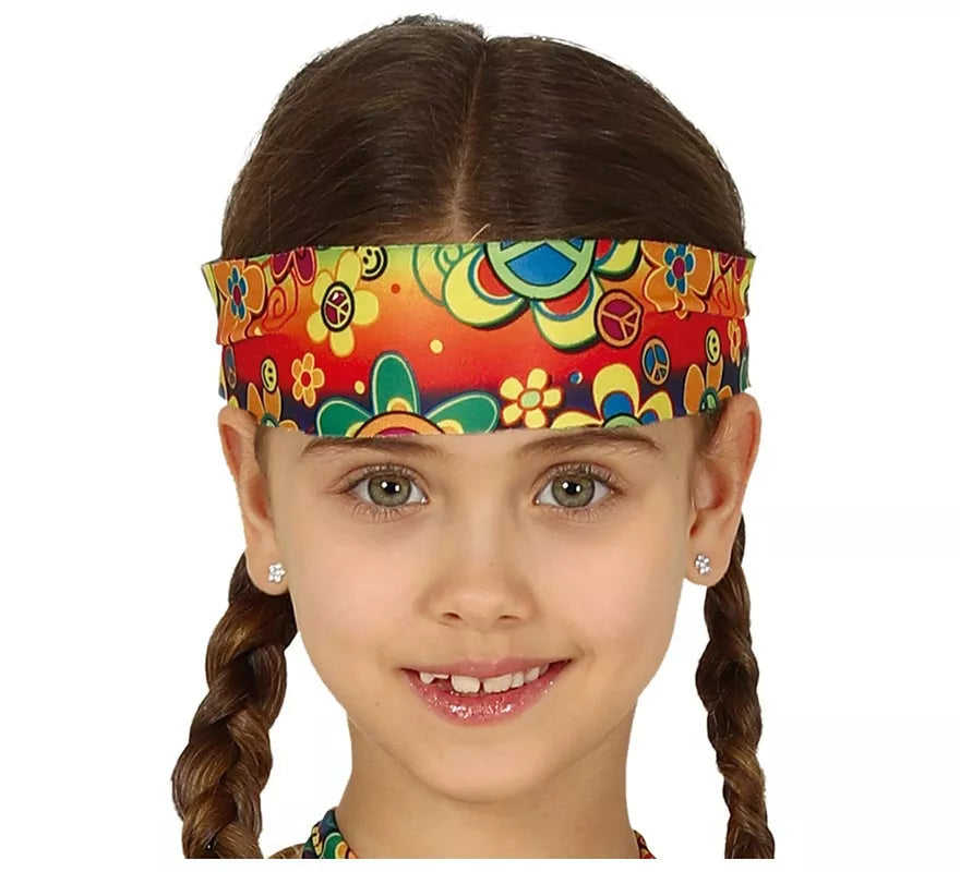 Translation missing: fr.Disfraz de Hippie Floreada para niña