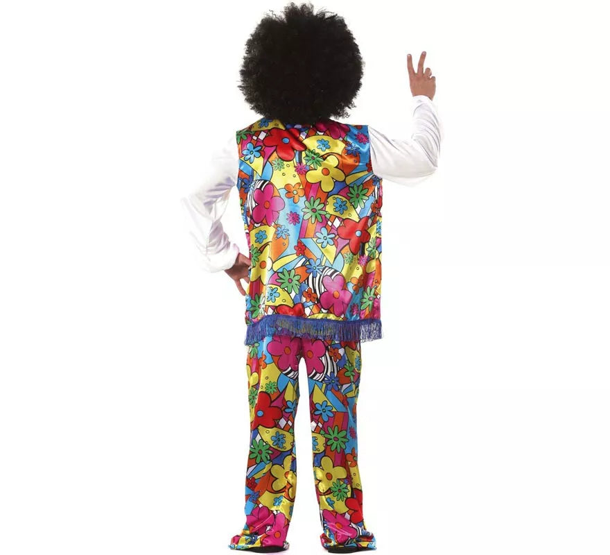 Translation missing: fr.Disfraz de Hippie Floreado para hombre