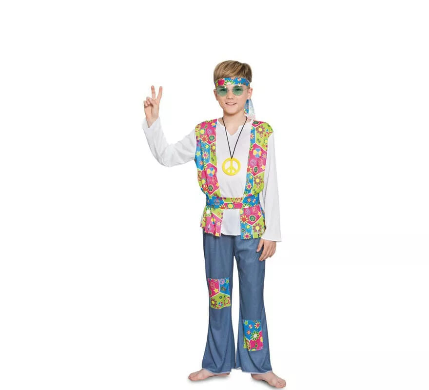 Translation missing: fr.Disfraz de Hippie floreado para niño