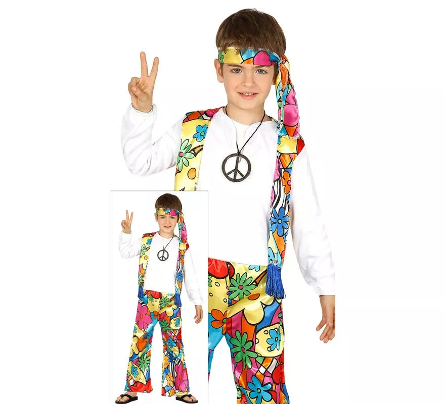 Translation missing: fr.Disfraz de Hippie Florido para niños