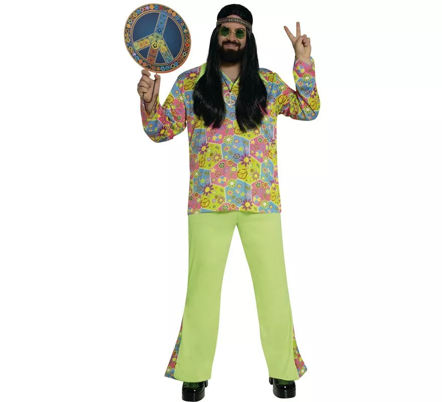 Translation missing: fr.Disfraz de Hippie Flower Power para hombre