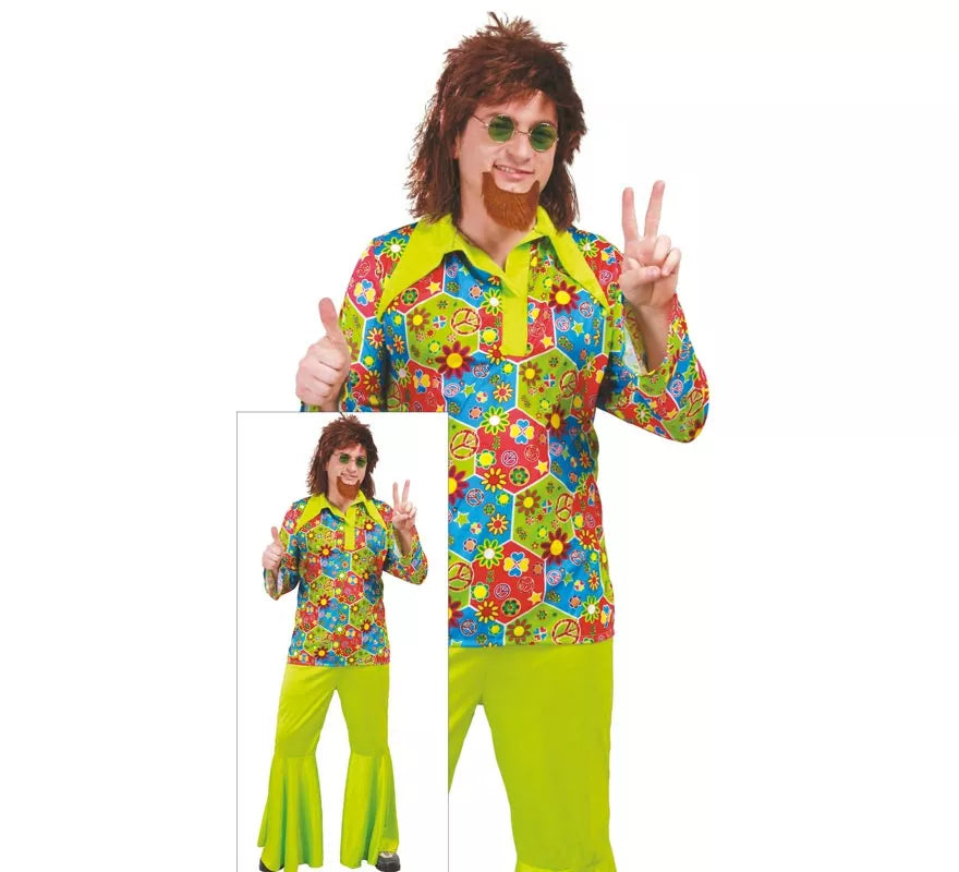 Translation missing: fr.Disfraz de Hippie Flower Power para hombre