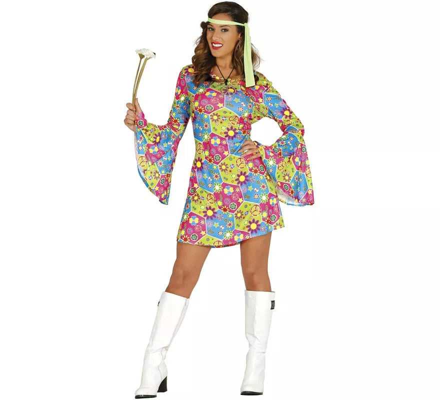 Translation missing: fr.Disfraz de Hippie Flower Power para mujer