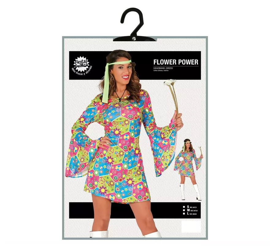 Translation missing: fr.Disfraz de Hippie Flower Power para mujer