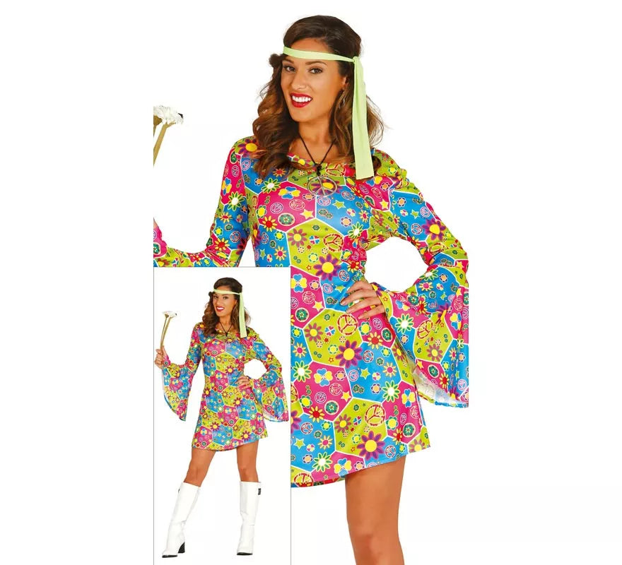 Translation missing: fr.Disfraz de Hippie Flower Power para mujer