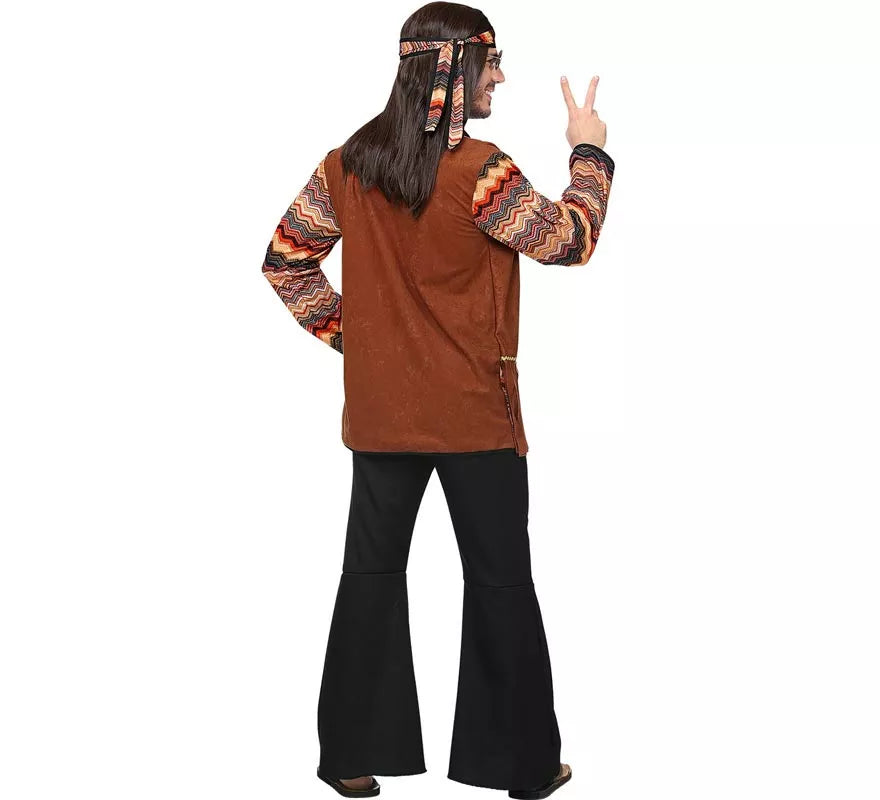 Translation missing: fr.Disfraz de Hippie franjas de colores para hombre