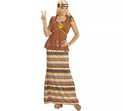 Déguisement hippie à rayures colorées pour femme