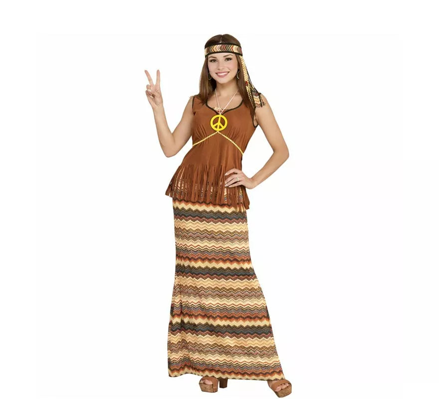 Translation missing: fr.Disfraz de Hippie franjas de colores para mujer