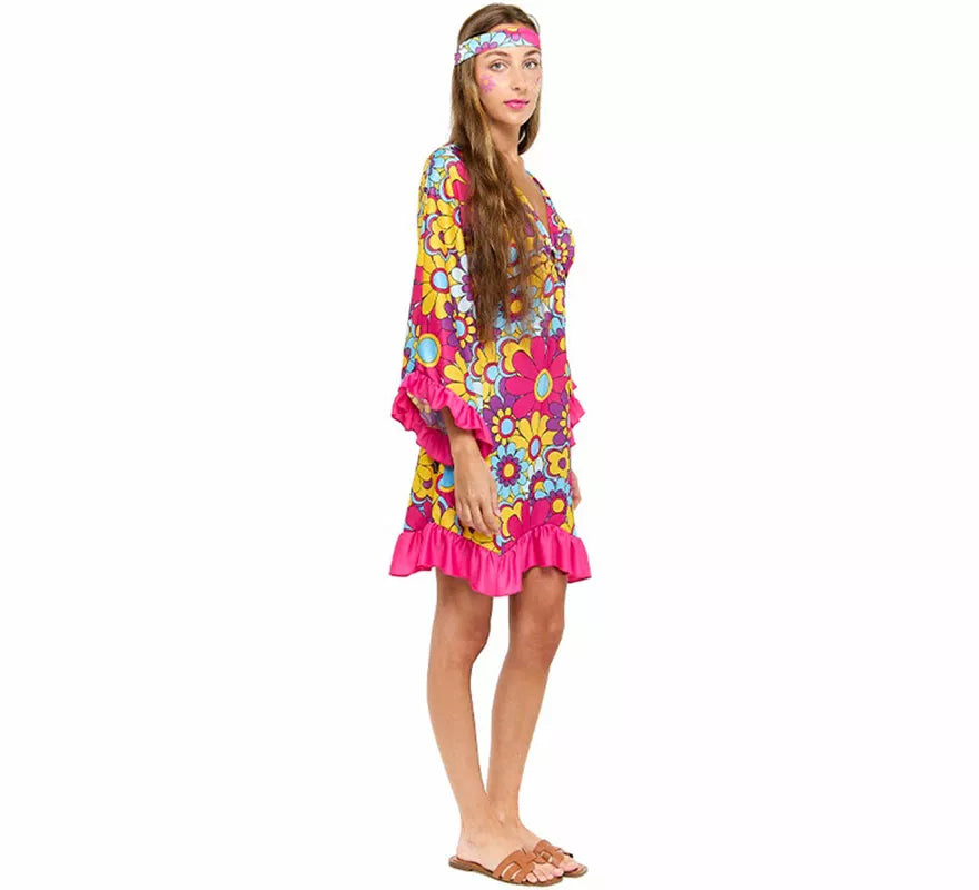 Disfraz de Hippie Margaritas para mujer