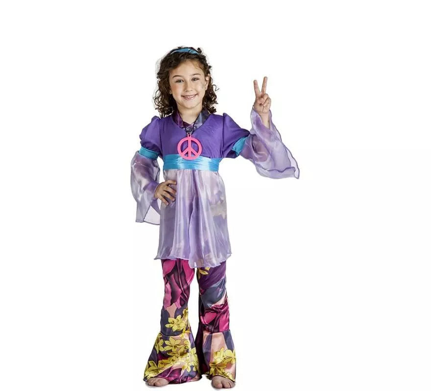 Translation missing: fr.Disfraz de Hippie Morada para niña