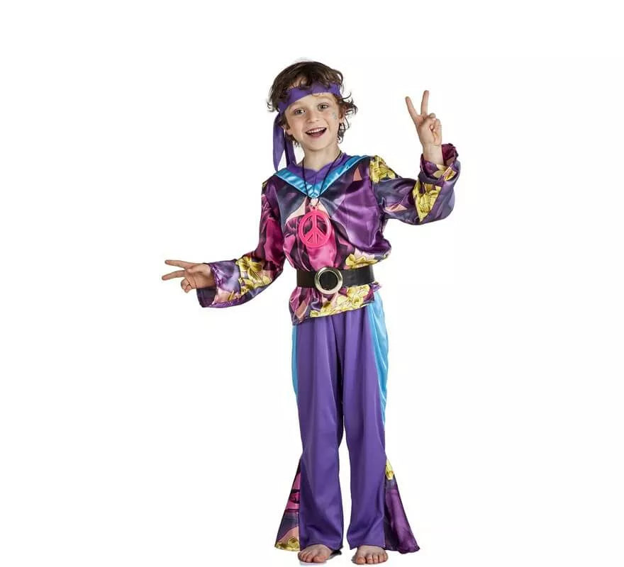 Translation missing: fr.Disfraz de Hippie Morado para niño