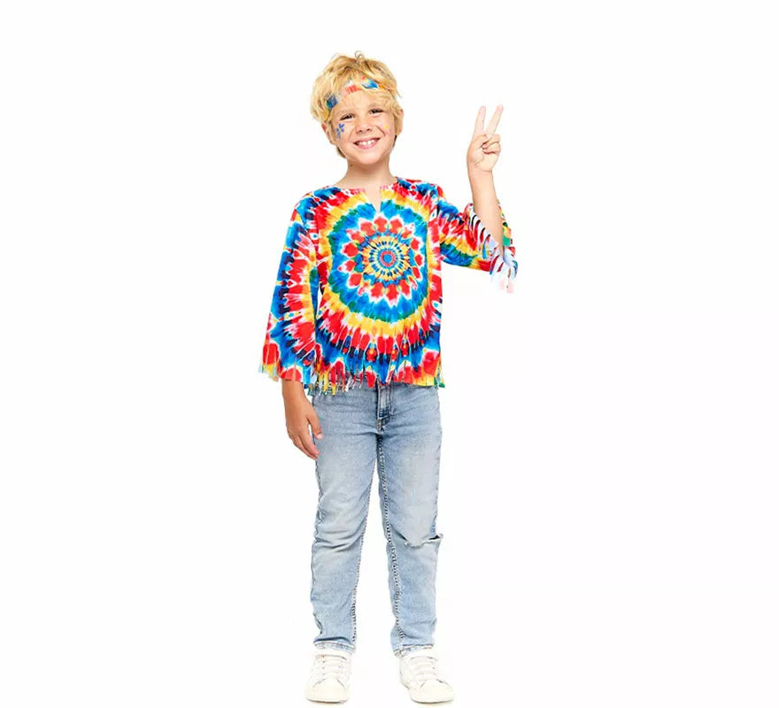Translation missing: fr.Disfraz de Hippie multicolor para niño