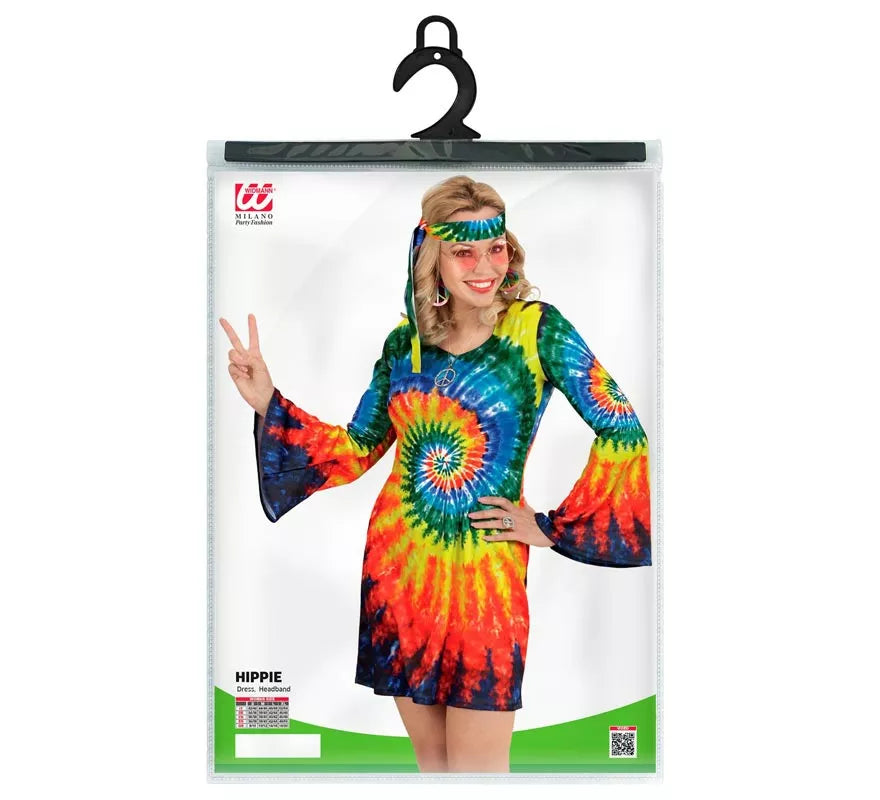 Disfraz de Hippie Ondas Psicodélicas para mujer