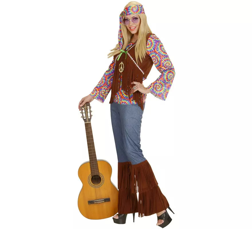 Translation missing: fr.Disfraz de Hippie Psicodélica con chaleco para mujer