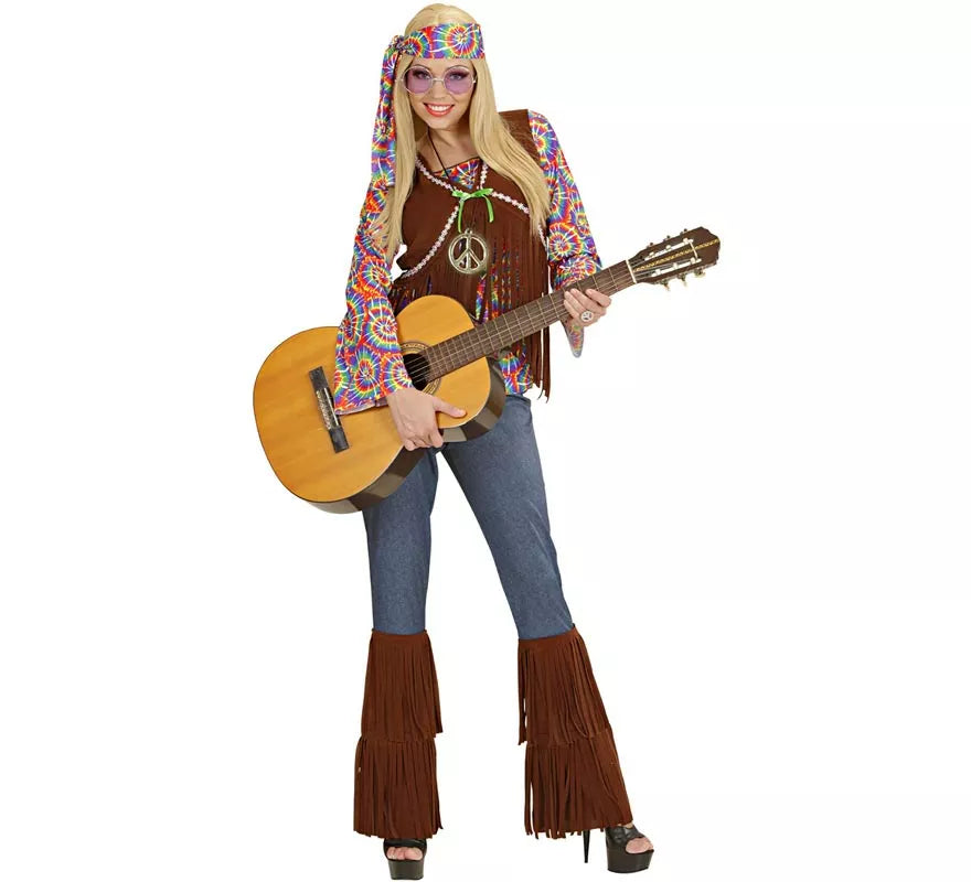 Translation missing: fr.Disfraz de Hippie Psicodélica con chaleco para mujer