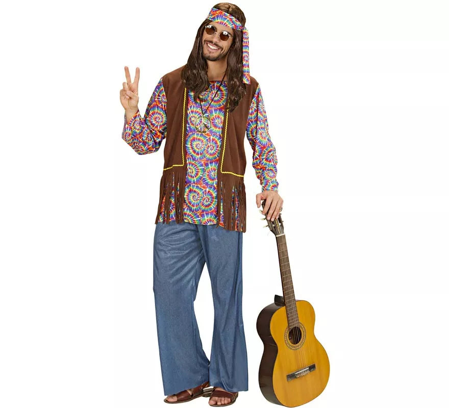 Translation missing: fr.Disfraz de Hippie Psicodélico con chaleco para hombre