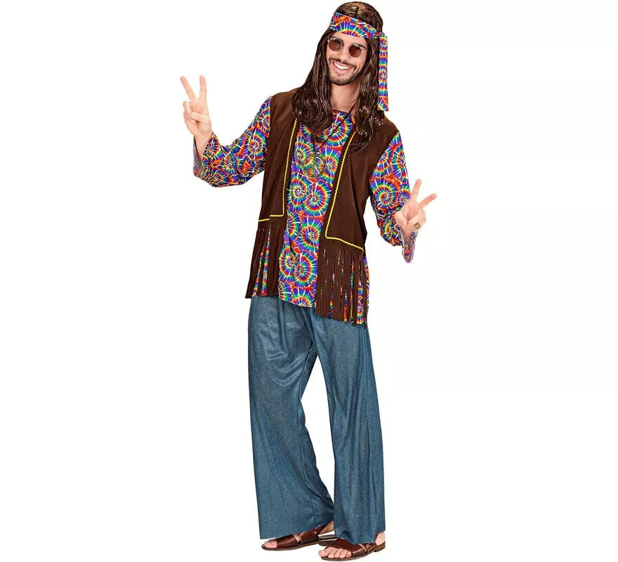 Translation missing: fr.Disfraz de Hippie Psicodélico con chaleco para hombre