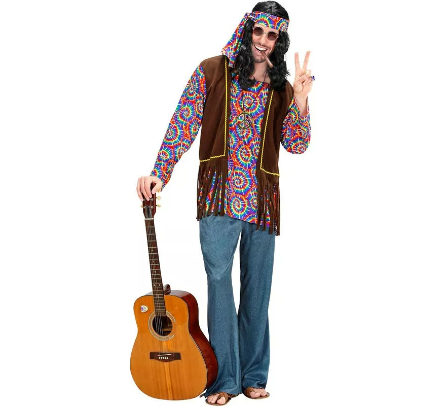 Translation missing: fr.Disfraz de Hippie Psicodélico con chaleco para hombre