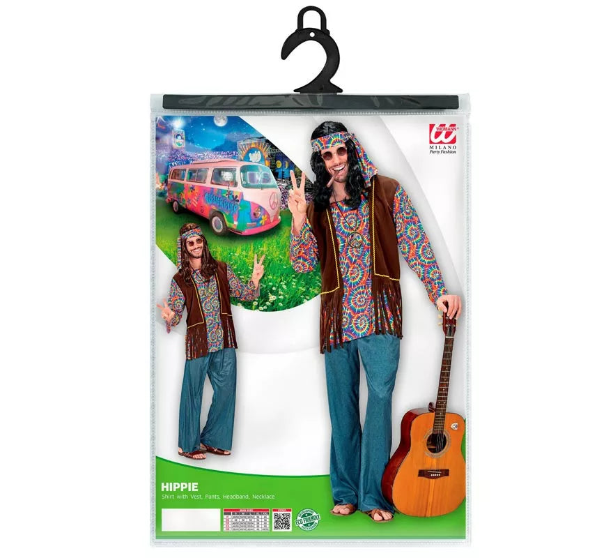 Translation missing: fr.Disfraz de Hippie Psicodélico con chaleco para hombre