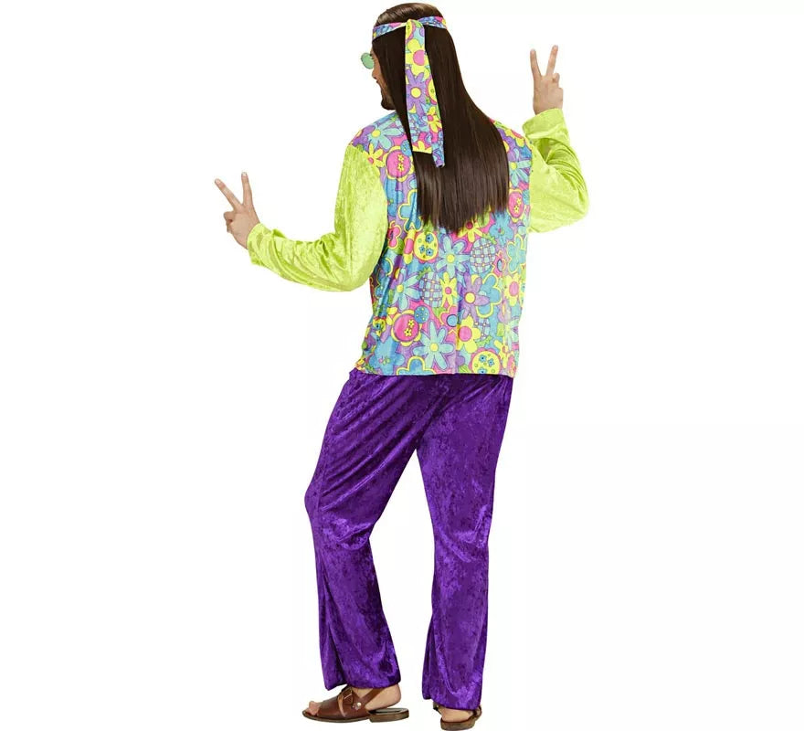 Translation missing: fr.Disfraz de Hippie púrpura de terciopelo para hombre