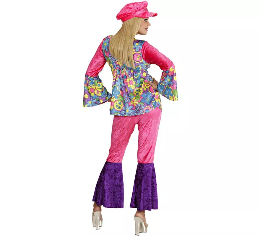 Translation missing: fr.Disfraz de Hippie rosa de terciopelo para mujer